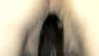 Clitoria grabs that dildo again for another sloppy amateur couple fucking session at home