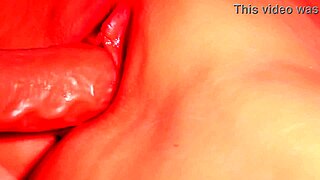 i slide fake penis deep into her big shaved pussy close up