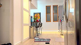 sexy nerd bella sneakin back while hubby works takin big black cock creampie screamin