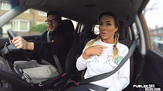 picture this: busty tattooed australian milf bent over in lingerie, doggystyle fucked publicly during driving lesson with socks on