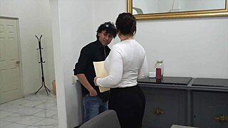 oh man, pam the latina milf nerd with glasses and big tits, i bent her over for rough creampie cowgirl riding her fat curvy ass!