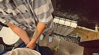 stepsis helps bro CUM quick in her wet pantyhose, pov fun