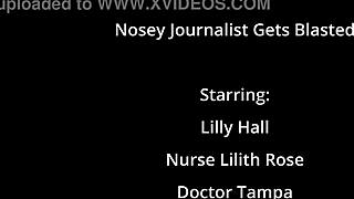 nosey journalist probes too deep and gets patient load on face - lilly hall