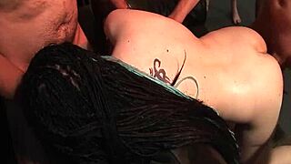 emo teen 18+ jumps into her first massive gangbang orgy with swingers