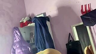 naughty slut with massive natural tits slurps huge monster cock