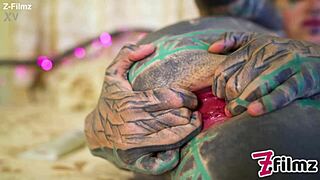 god tattoo goth punk girl fingers pussy n ass then toys gaping prolapse so huge zf070