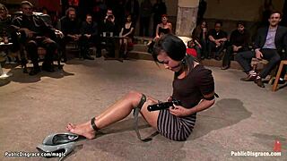 Bound And Helpless, She Endures Brutal Public Fisting In Front Of Strangers