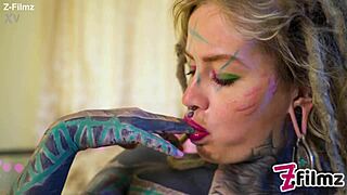 god tattoo goth punk girl fingers pussy n ass then toys gaping prolapse so huge zf070