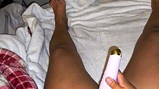 juicy latina milf wife sucks cock while playing with her wet hairy pussy