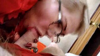 Sweet mature housewife sucks big cock close up pov dirty natural tits