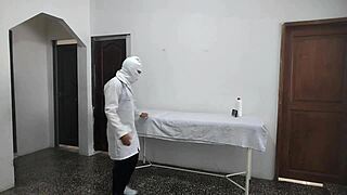 Perverted Doctor Pounds Latina Patient Doggystyle as Husband Waits