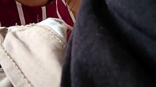 roommate sneaks blowjob on sister's hubby closeup big natural tits latina curves in dorm