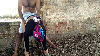 Indian Stepmom Fucked Hard Doggy in Jungle by Stepson Outdoor!