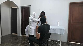 Perverted Doctor Pounds Latina Patient Doggystyle as Husband Waits