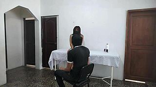 Perverted Doctor Pounds Latina Patient Doggystyle as Husband Waits