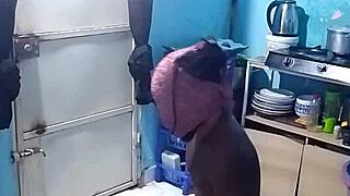 african ebony bends over kitchen for big pussy doggystyle pounding pt1