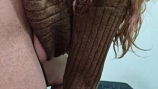 Eager Housewife Strips Shirt Trousers for Boyfriend's Desire