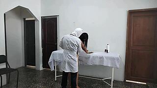 Perverted Doctor Pounds Latina Patient Doggystyle as Husband Waits