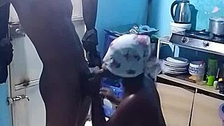 african ebony bends over kitchen for big pussy doggystyle pounding pt1