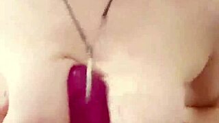 cute italian doll with big natural tits gives solo blowjob even sans real cock