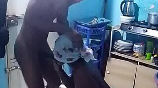 african ebony bends over kitchen for big pussy doggystyle pounding pt1