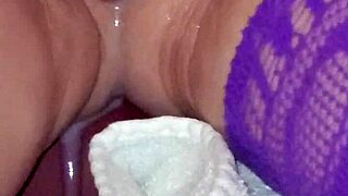 damn this whore wife creams her pussy deep with that fat dildo