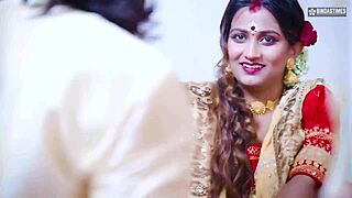 Desi Newlywed Starsudipa Ravished by Thief Before Husband Joins Hardcore Threesome