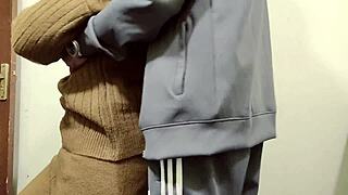 Eager Housewife Strips Shirt Trousers for Boyfriend's Desire