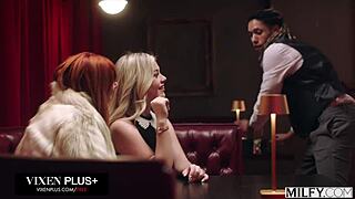 Wanna See Curvy Milf Lauren Phillips and Blonde Ashley Devour Bartender's Monster BBC?!