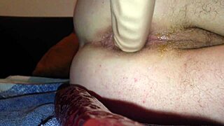 wanna see this ass get wrecked by a massive dildo beer bottle combo?