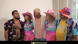 i won double blowjob from chubby teddy's sexy blonde besties cum swap