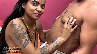 A Safada's Huge Tits Bounce Wildly As She Cums Hard Fucked By Two Studs In Motel Getting Mouthful Of Cum