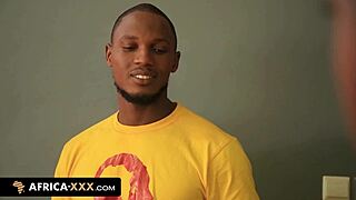 dominating ebony latex babe in africa licks sucks big tits ass submission!