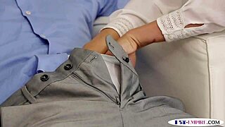 Blindfolded Bisexual Jock Sucks Cock In MMF Before Group Anal Assfucking Close Up