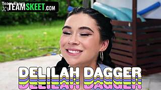 imagine your cute petite stepsis with pierced nipples letting you split her tight pussy in a risky game