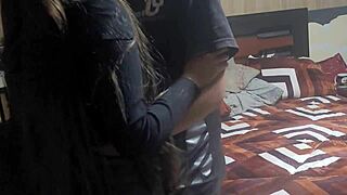 College latina girlfriend scared of boyfriend rides pov cowgirl doggystyle after party