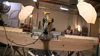 he bends over mature milf mom in fishnets fucks her shaved pussy doggystyle deep