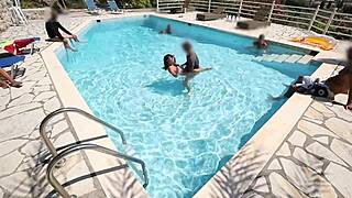 kinky milf hosts cumshot orgy party offering asshole to everyone