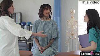 WOW HOT BLACK MILF FISTED ANALLY BY SEXY WHITE DOCTOR AND CUTE LATINA NURSE!