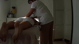 real chinese babe gives massive handjob orgasm in parlor massage