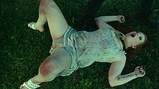 Submissive slut crawls from lagoon on knees to rim ass and guzzle piss in outdoor humiliation