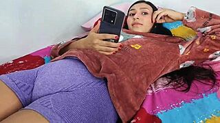 Rosibel Removes Stepdad's Condom for Deep Creampie in Her Tight Stepdaughter Pussy Close-Up Ride