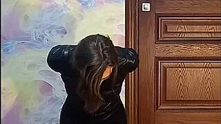 Bound crossdresser gagged in armbinder awaits fate?