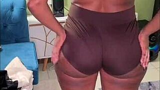 watch this curvy ebony babe's huge oiled ass bounce and twerk in a steamy homemade compilation