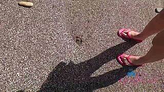 😍 cruising coast with cute Brianna Arson getting public pov head on holiday beach!