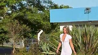 powerful blonde takes double penetration outdoor public pounding