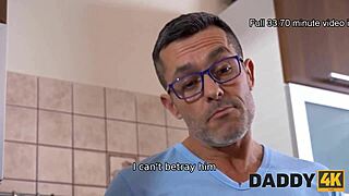 old hungarian daddy cheats with son's tattooed teen girlfriend