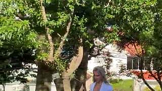 powerful blonde takes double penetration outdoor public pounding