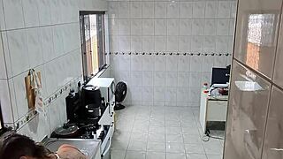 The maid strips clothes bent over desk then takes boss's facial cumshot for extra pay.