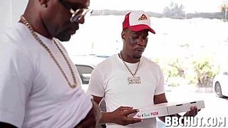 alexis takes massive cocks in hot delivery threesome anal pounding and blowjobs